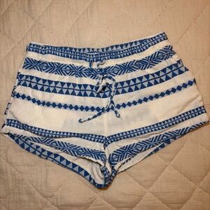 Aerie Blue and White Lounge Shorts Boho Large